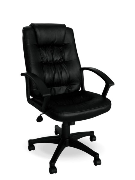 Fire High Back Chair – Black Pleather
